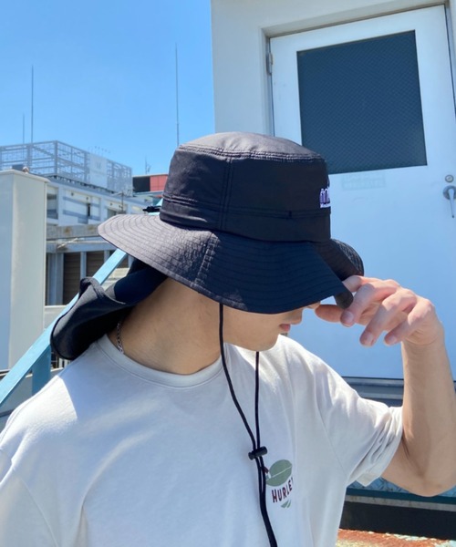 Manhattan Portage（マンハッタンポーテージ）の「Manhattan Portage/マンハッタンポーテージ ハット 撥水＆冷感サンシェイドハット 紫外線対策 撥水 アウトドア MP206（ハット・メンズ・ホワイト×ブルー/ブラック×ブラック/グリーン系その他/ホワイト×ホワイト/ベージュ・FREE）」の3枚目の写真