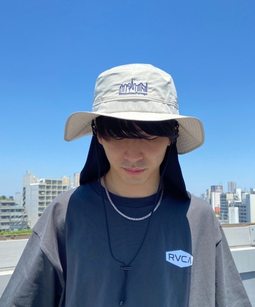 Manhattan Portage（マンハッタンポーテージ）の「Manhattan Portage/マンハッタンポーテージ ハット 撥水＆冷感サンシェイドハット 紫外線対策 撥水 アウトドア MP206（ハット・メンズ・ホワイト×ブルー/ブラック×ブラック/グリーン系その他/ホワイト×ホワイト/ベージュ・FREE）」の11枚目の写真