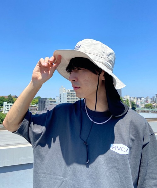 Manhattan Portage（マンハッタンポーテージ）の「Manhattan Portage/マンハッタンポーテージ ハット 撥水＆冷感サンシェイドハット 紫外線対策 撥水 アウトドア MP206（ハット・メンズ・ホワイト×ブルー/ブラック×ブラック/グリーン系その他/ホワイト×ホワイト/ベージュ・FREE）」の12枚目の写真