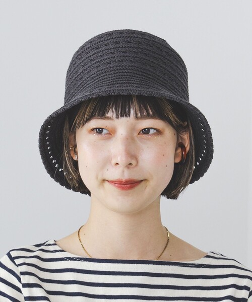 BEAMS HEART(ビームスハート)の「BEAMS HEART / かぎ針編み風 バケットハット(ハット・レディース・アイボリー/クリアブラック/ブラウン・FREE)」の8枚目の写真
