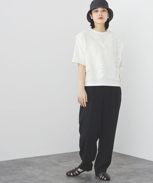 BEAMS HEART(ビームスハート)の「BEAMS HEART / かぎ針編み風 バケットハット(ハット・レディース・アイボリー/クリアブラック/ブラウン・FREE)」の17枚目の写真