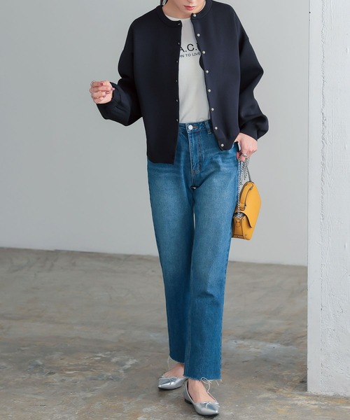 KOBE LETTUCE(コウベレタス)の「パールボタン毛玉レスニットカーディガン(カーディガン/ボレロ・レディース・オフホワイト/ネイビー/ラベンダー/ホワイト×ブラック/ホワイト系その他/ネイビー系/サーモンピンク/パープル/ホワイト系・FREE)」の12枚目の写真