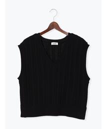 ケーブルVネックベスト