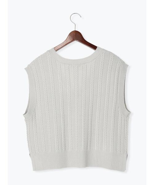 Te chichi TERRASSE（テチチテラス）の「ケーブルVネックベスト（ベスト・レディース・オフホワイト/グレー/ブラック・ﾌﾘ-）」の10枚目の写真