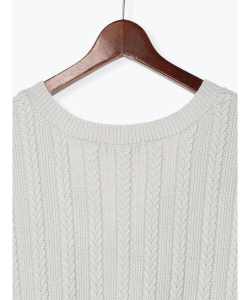Te chichi TERRASSE（テチチテラス）の「ケーブルVネックベスト（ベスト・レディース・オフホワイト/グレー/ブラック・ﾌﾘ-）」の14枚目の写真