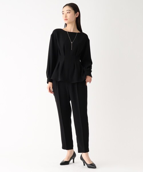 OPAQUE.CLIP（オペークドットクリップ）の「◆ガルーダダブルクロス テーパードパンツ（その他パンツ・レディース・ライトグレー/ブラック・36/38/40/42）」の5枚目の写真