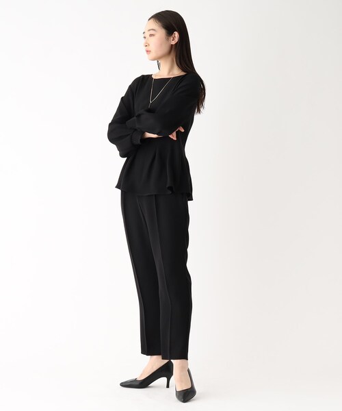 OPAQUE.CLIP（オペークドットクリップ）の「◆ガルーダダブルクロス テーパードパンツ（その他パンツ・レディース・ライトグレー/ブラック・36/38/40/42）」の9枚目の写真