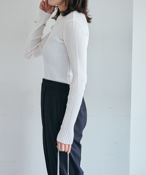 新品 COLLAGE GALLARDAGALANTE リブ ニット ブラック COLLAGE GALLARDAGALANTE ニット セーター ヤクライクニット/WEB
