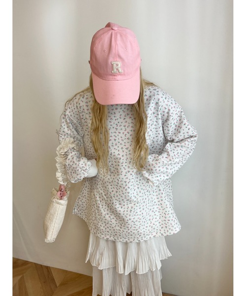 WC(ダブル シー)の「リトルフラワーワッフルビッグロンT(Tシャツ/カットソー・レディース・サックスブルー/ピンク/オレンジ・FREE)」の10枚目の写真