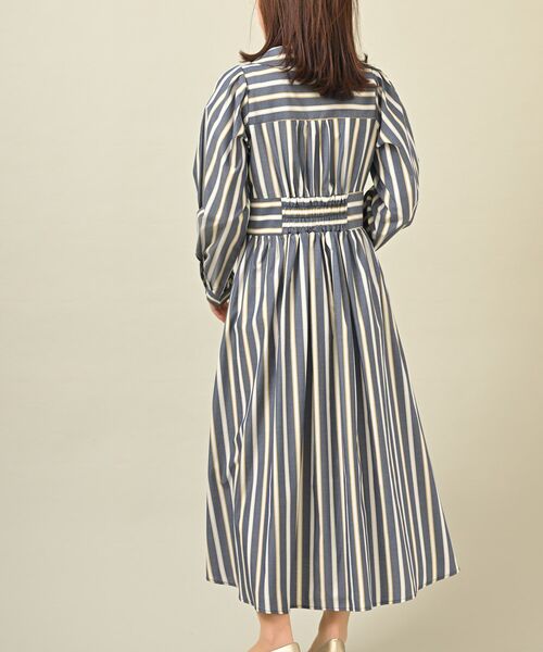 rps(アールピーエス)の「ウエスト切替フレアーシャツワンピース(シャツワンピース・レディース・グリーン/パープル/ブルー系その他2/ネイビー・フリー)」の11枚目の写真