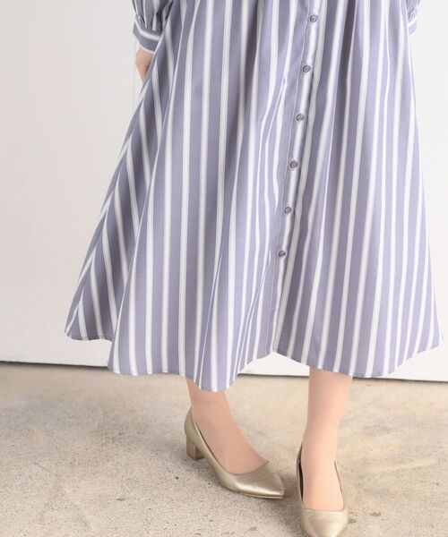 rps(アールピーエス)の「ウエスト切替フレアーシャツワンピース(シャツワンピース・レディース・グリーン/パープル/ブルー系その他2/ネイビー・フリー)」の7枚目の写真