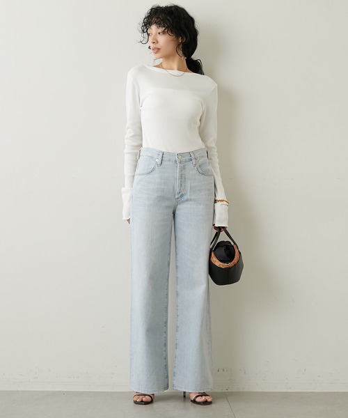 Whim Gazette(ウィムガゼット)の「Vバックシャンカットソー(Tシャツ/カットソー・レディース・ネイビー/ブラック/オフホワイト・FREE)」の7枚目の写真