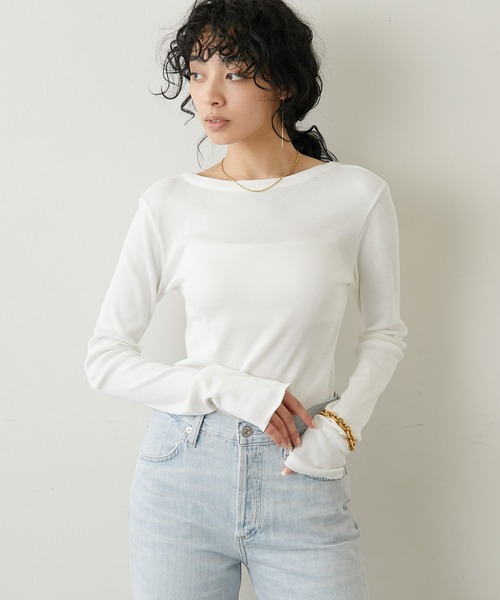 【美品】ウィムガゼット　半袖Vバックシャンテレコカットソー Whim Gazette(ウィム ガゼット)｜Vバッグシャンテレコカットソー