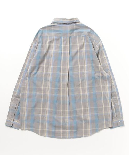 Beno（ビーノ）の「ブロードチェック　ルーズシルエット レギュラーカラーシャツ（シャツ/ブラウス・メンズ・オレンジ/ベージュ/グレー/ラベンダー・M/L）」の8枚目の写真