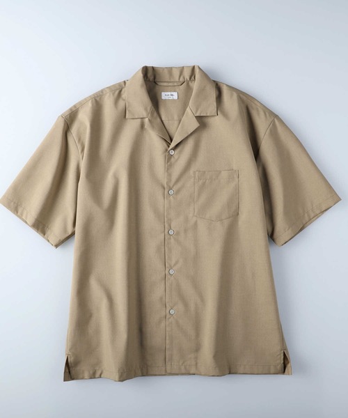 PLUS ONE(プラスワン)の「【接触冷感】【PLUS ONE】サラサラオープンカラーシャツ(シャツ/ブラウス・メンズ・グリーン/ダークベージュ/オフホワイト・M/L/XL/S)」の13枚目の写真