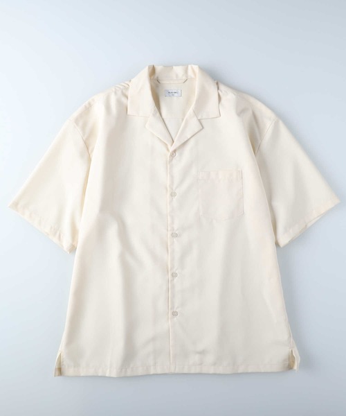 PLUS ONE(プラスワン)の「【接触冷感】【PLUS ONE】サラサラオープンカラーシャツ(シャツ/ブラウス・メンズ・グリーン/ダークベージュ/オフホワイト・M/L/XL/S)」の12枚目の写真