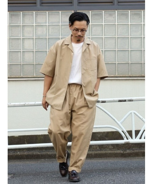 PLUS ONE(プラスワン)の「【接触冷感】【PLUS ONE】サラサラオープンカラーシャツ(シャツ/ブラウス・メンズ・グリーン/ダークベージュ/オフホワイト・M/L/XL/S)」の15枚目の写真