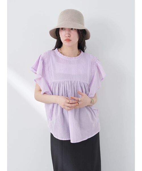 Curensology　コットンチュールブラウス　アイボリー Curensology｜コットンチュールブラウス | Rakuten Fashion(楽天