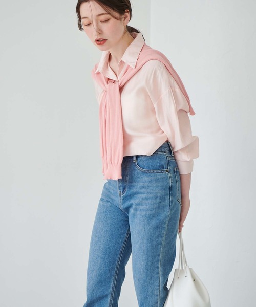 fifth（フィフス）の「肩掛けカーディガンセットカラーシャツ（シャツ/ブラウス・レディース・イエロー/ピンク/グリーン・M）」の6枚目の写真