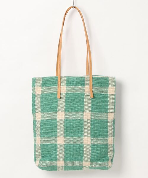 BICASH(ビカーシ)の「【TARANGO/タランゴ】ジュートチェックバッグ/#JLB-436(トートバッグ・レディース・サックスブルー/イエロー/ライトグレー・FREE)」の1枚目の写真