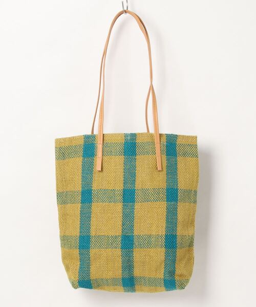BICASH(ビカーシ)の「【TARANGO/タランゴ】ジュートチェックバッグ/#JLB-436(トートバッグ・レディース・サックスブルー/イエロー/ライトグレー・FREE)」の3枚目の写真