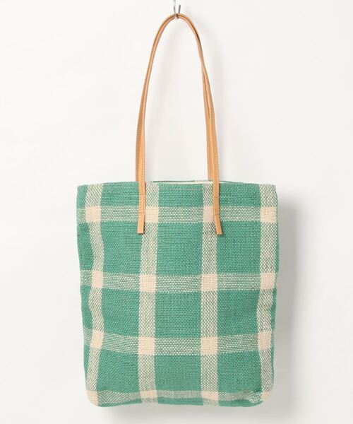 BICASH(ビカーシ)の「【TARANGO/タランゴ】ジュートチェックバッグ/#JLB-436(トートバッグ・レディース・サックスブルー/イエロー/ライトグレー・FREE)」の4枚目の写真
