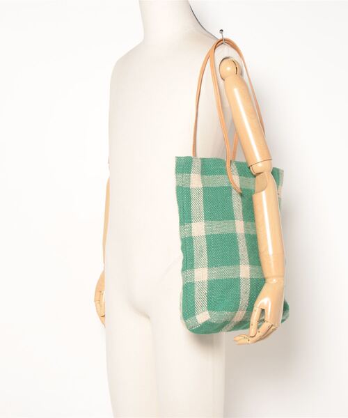 BICASH(ビカーシ)の「【TARANGO/タランゴ】ジュートチェックバッグ/#JLB-436(トートバッグ・レディース・サックスブルー/イエロー/ライトグレー・FREE)」の7枚目の写真