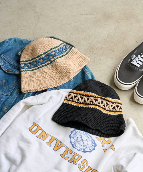 Mighty Shine（マイティシャイン）の「Groovy Knit Hat - Nordic -【Mighty Shine / マイティシャイン】1233002（ハット・メンズ・ブラック/ベージュ・FREE）」の4枚目の写真