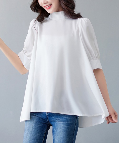 Amulet（アミュレット）の「ボウタイリボンブラウス（シャツ/ブラウス・レディース・ブルー/ブラック/ホワイト/ベージュ/グリーン・FREE）」の2枚目の写真