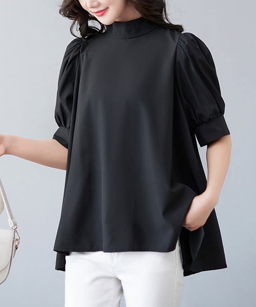 Amulet（アミュレット）の「ボウタイリボンブラウス（シャツ/ブラウス・レディース・ブルー/ブラック/ホワイト/ベージュ/グリーン・FREE）」の3枚目の写真