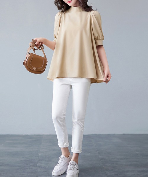 Amulet（アミュレット）の「ボウタイリボンブラウス（シャツ/ブラウス・レディース・ブルー/ブラック/ホワイト/ベージュ/グリーン・FREE）」の19枚目の写真