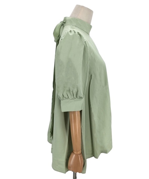 Amulet（アミュレット）の「ボウタイリボンブラウス（シャツ/ブラウス・レディース・ブルー/ブラック/ホワイト/ベージュ/グリーン・FREE）」の14枚目の写真