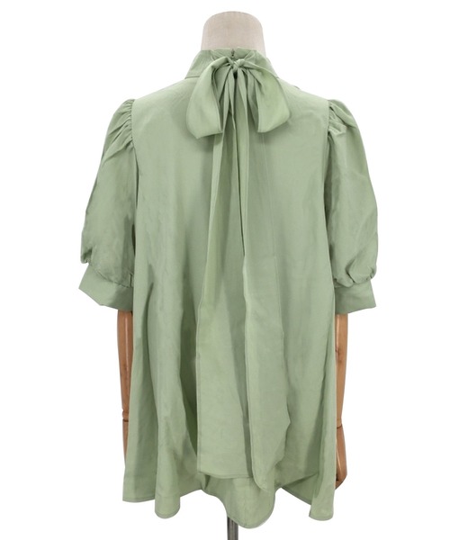 Amulet（アミュレット）の「ボウタイリボンブラウス（シャツ/ブラウス・レディース・ブルー/ブラック/ホワイト/ベージュ/グリーン・FREE）」の7枚目の写真