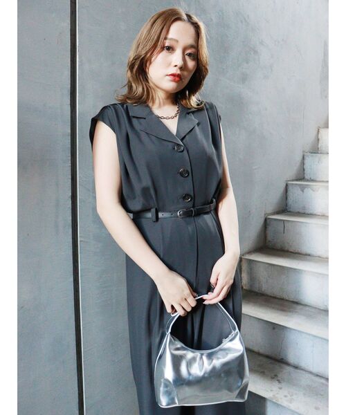 MURUA（ムルーア）の「ウエストベルトワイドロンパース（つなぎ/オールインワン・レディース・アイボリー/ダークグレー/モカ/グレー・FREE）」の16枚目の写真