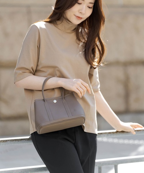 ZAKKA-BOX(ザッカボックス)の「ハイネックハーフスリーブプルオーバー(Tシャツ/カットソー・レディース・キャメル/ブラック/ホワイト・FREE)」の20枚目の写真