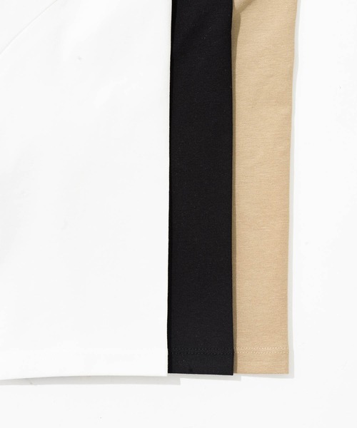 ZAKKA-BOX(ザッカボックス)の「ハイネックハーフスリーブプルオーバー(Tシャツ/カットソー・レディース・キャメル/ブラック/ホワイト・FREE)」の6枚目の写真