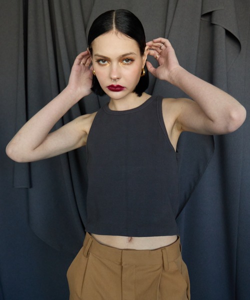 WONEM(ウォンエム)の「embroideryロゴアメスリトップス(タンクトップ・レディース・ホワイト/ブラック/グレー・1/2)」の3枚目の写真