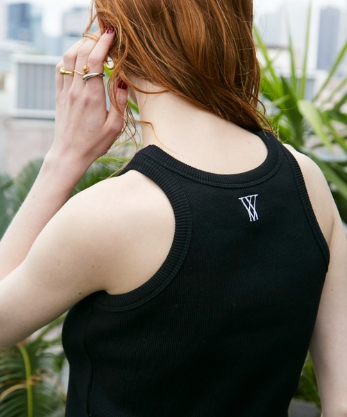 WONEM(ウォンエム)の「embroideryロゴアメスリトップス(タンクトップ・レディース・ホワイト/ブラック/グレー・1/2)」の10枚目の写真