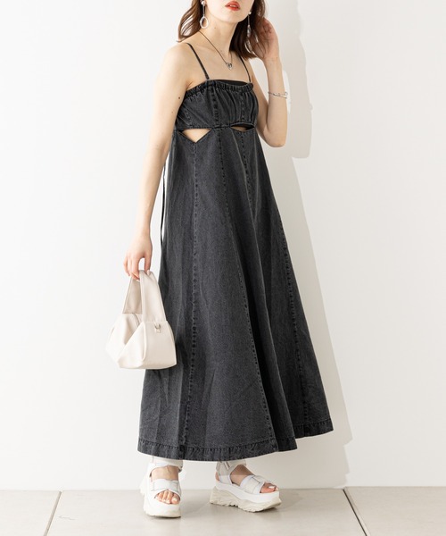 ブラックストレッチキャミワンピ URBAN RESEARCH（アーバンリサーチ）の「撥水ストレッチキャミ