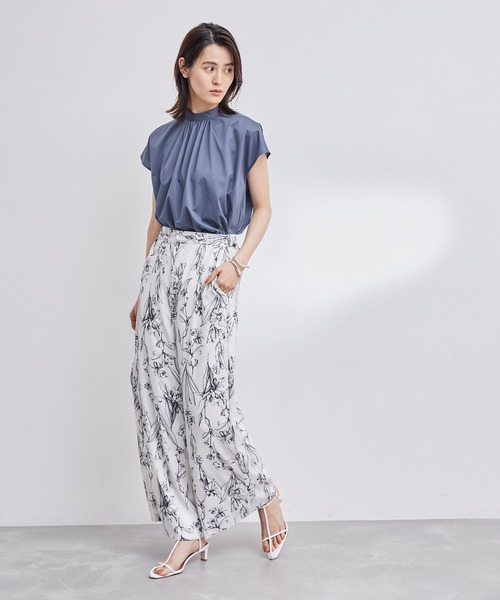 ROPE'(ロペ)の「【洗える・清涼感】クリア天竺スタンドギャザーカットソー(Tシャツ/カットソー・レディース・ピンク系その他2/ホワイト/ブラック/ブルー系その他4・38)」の7枚目の写真