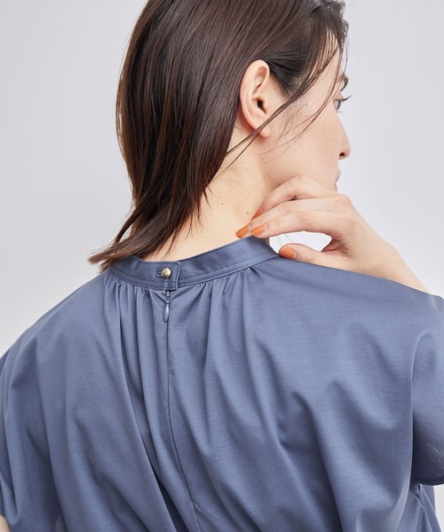 ROPE'(ロペ)の「【洗える・清涼感】クリア天竺スタンドギャザーカットソー(Tシャツ/カットソー・レディース・ピンク系その他2/ホワイト/ブラック/ブルー系その他4・38)」の9枚目の写真