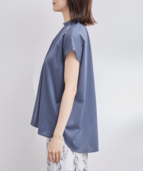 ROPE'(ロペ)の「【洗える・清涼感】クリア天竺スタンドギャザーカットソー(Tシャツ/カットソー・レディース・ピンク系その他2/ホワイト/ブラック/ブルー系その他4・38)」の11枚目の写真