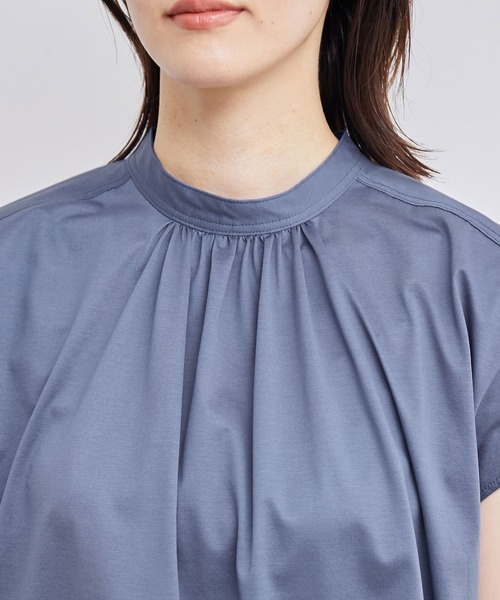 ROPE'(ロペ)の「【洗える・清涼感】クリア天竺スタンドギャザーカットソー(Tシャツ/カットソー・レディース・ピンク系その他2/ホワイト/ブラック/ブルー系その他4・38)」の13枚目の写真