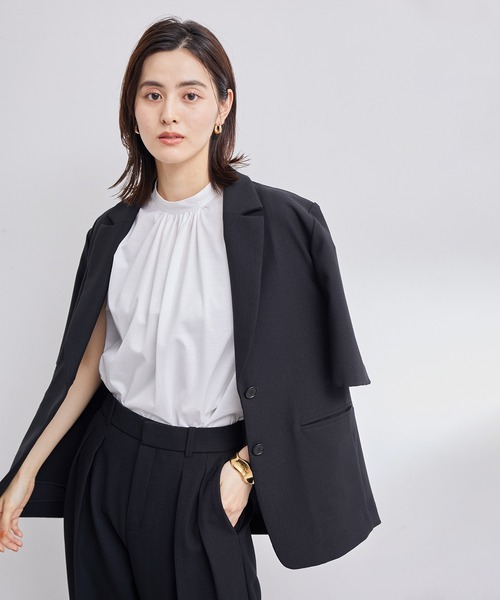 ROPE'(ロペ)の「【洗える・清涼感】クリア天竺スタンドギャザーカットソー(Tシャツ/カットソー・レディース・ピンク系その他2/ホワイト/ブラック/ブルー系その他4・38)」の21枚目の写真