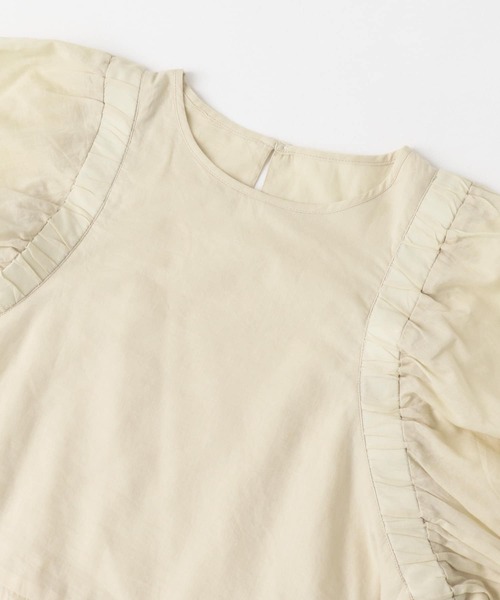 audrey and john wad（オードリーアンドジョンワッド）の「Audrey and John Wad　コットンボイル袖ボリュームブラウス（シャツ/ブラウス・レディース・ブラック/アイボリー・FREE）」の6枚目の写真