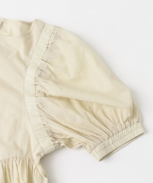 audrey and john wad（オードリーアンドジョンワッド）の「Audrey and John Wad　コットンボイル袖ボリュームブラウス（シャツ/ブラウス・レディース・ブラック/アイボリー・FREE）」の4枚目の写真