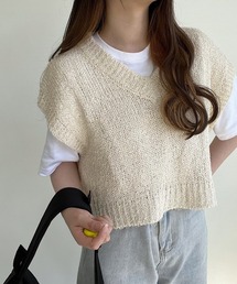 クロップドニットベスト