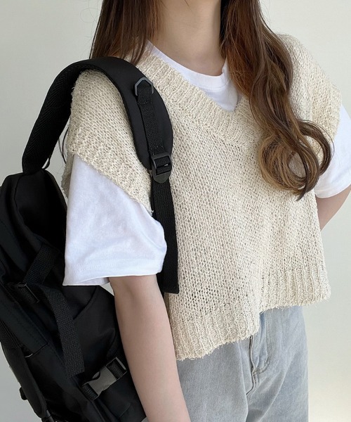 Nana（ナナ）の「クロップドニットベスト（ベスト・レディース・アイボリー・FREE）」の6枚目の写真