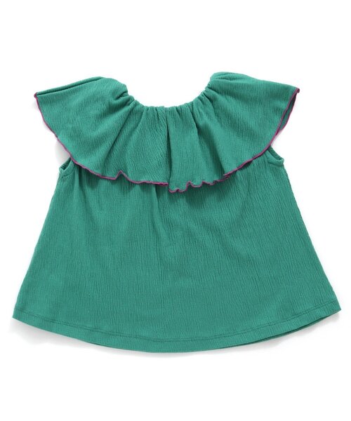 BREEZE（ブリーズ）の「前後2WAYえりふりふりトップス（シャツ/ブラウス・キッズ・ブラック/ラベンダー/エメラルド・100/130/120/140/110/80/90）」の3枚目の写真