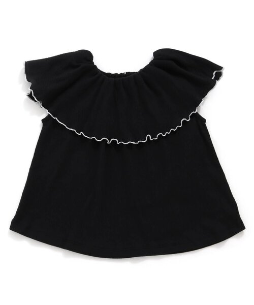 BREEZE（ブリーズ）の「前後2WAYえりふりふりトップス（シャツ/ブラウス・キッズ・ブラック/ラベンダー/エメラルド・100/130/120/140/110/80/90）」の8枚目の写真